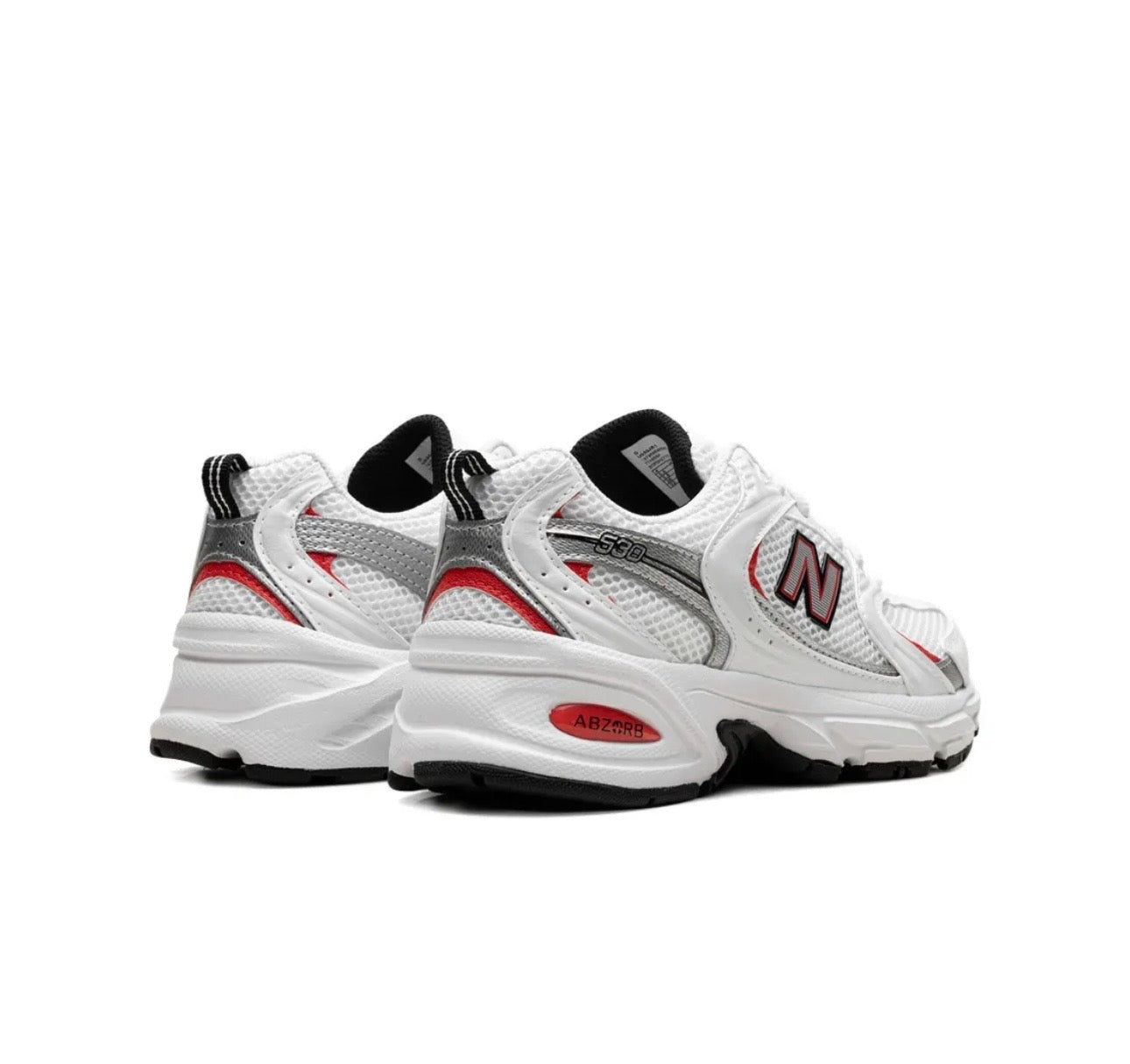 New Balance 530 white silver black red