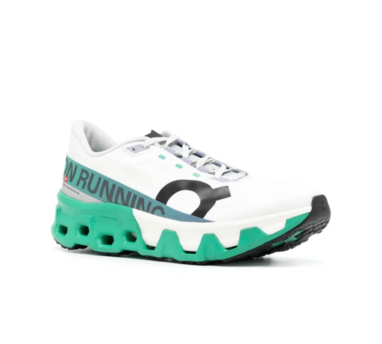 On Cloudmonster white green