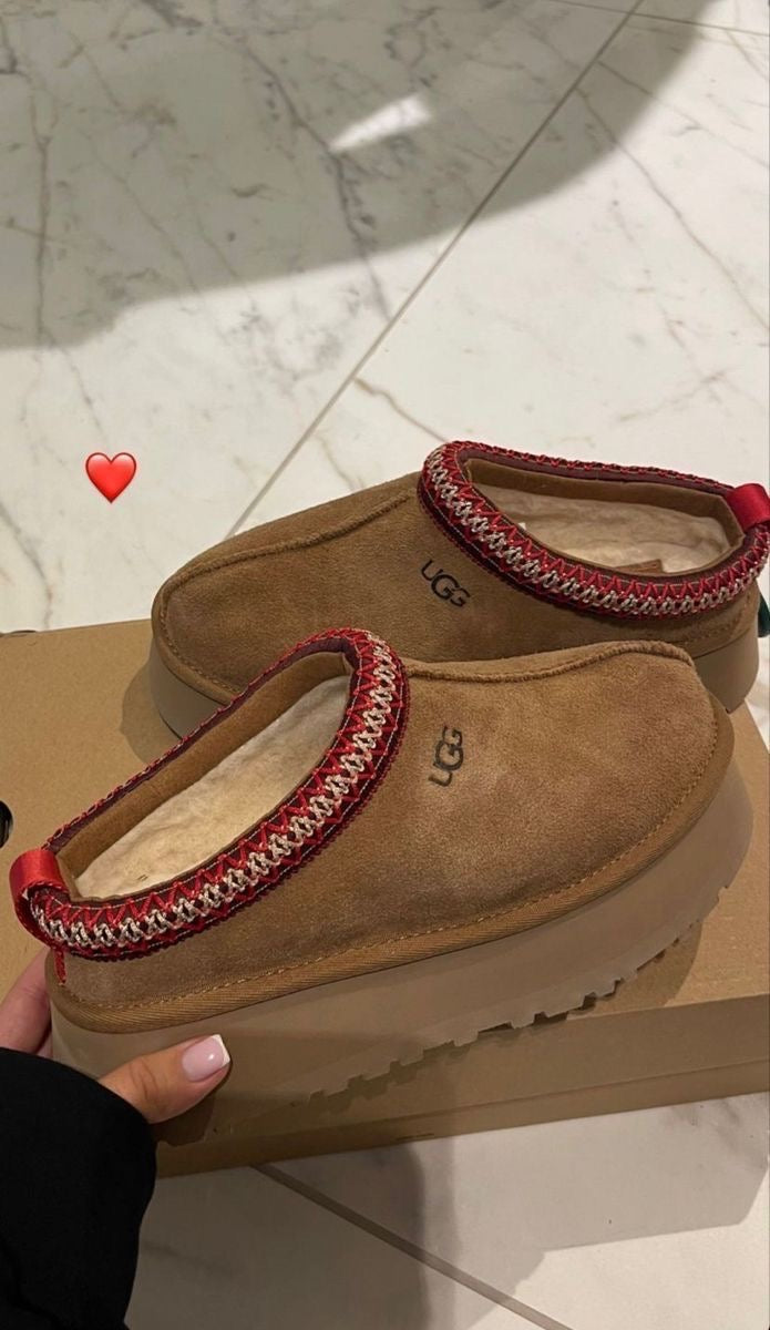 Ugg Tazz Platform Slippers brown red מידות 37,39