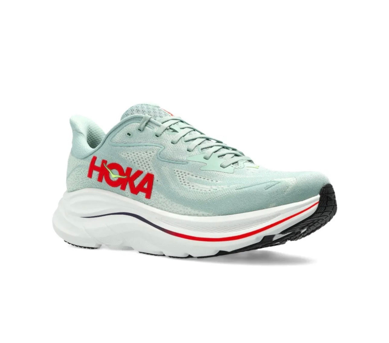 Hoka Clifton 10 Light Blue Red