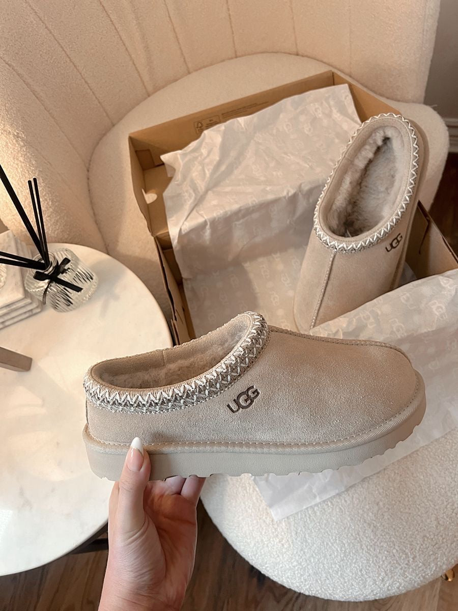 Ugg Tasman suede slippers cream מידה 38