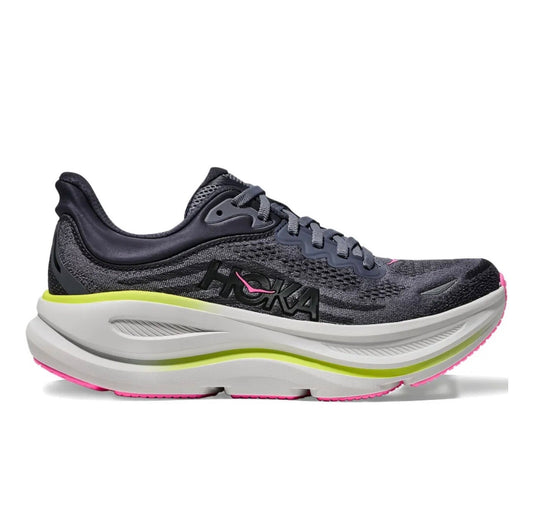 Hoka Bondi 9 Grey Black Pink Yellow
