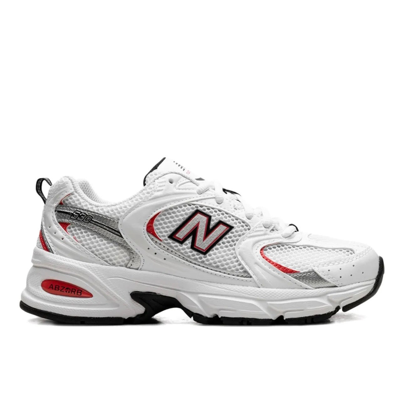 New Balance 530 white silver black red