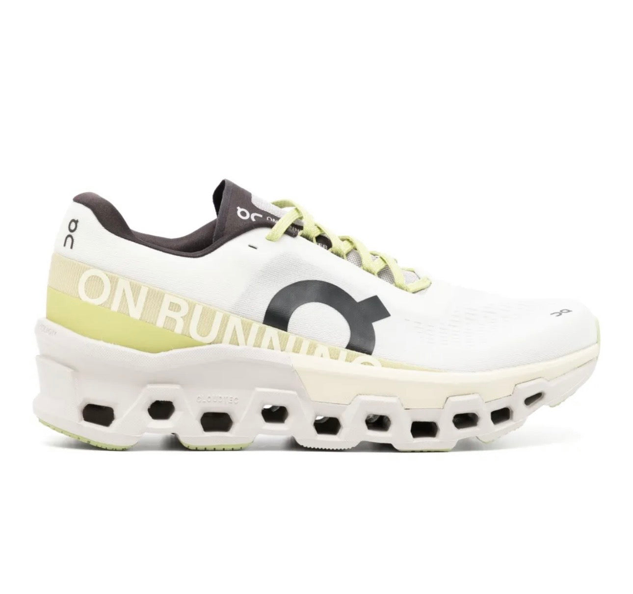 On Cloudmonster white yellow